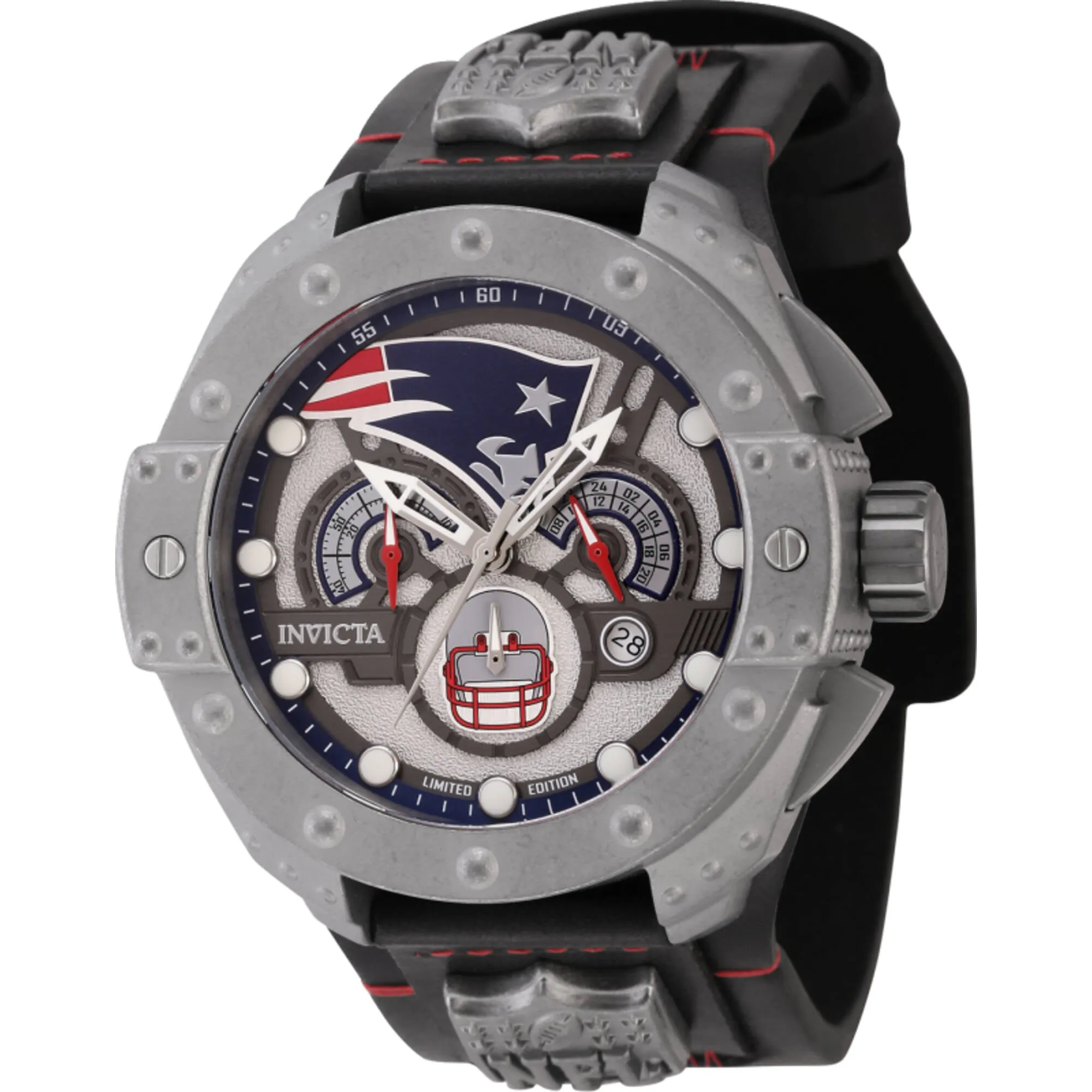 Invicta Men's Watch - NFL New England Patriots Quartz Silver and Black Strap | 45122