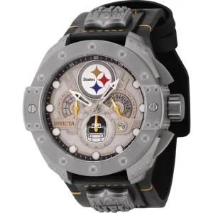 Invicta Men's Watch - NFL Pittsburgh Steelers Chrono Steel and Leather Strap | 45115