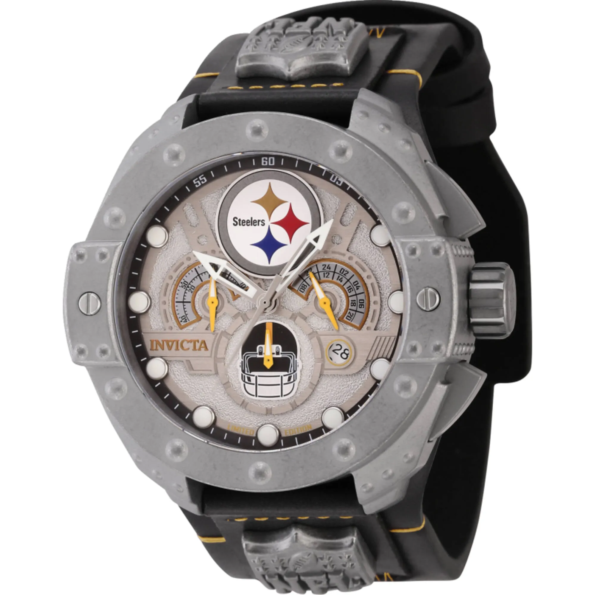 Invicta Men's Watch - NFL Pittsburgh Steelers Chrono Steel and Leather Strap | 45115