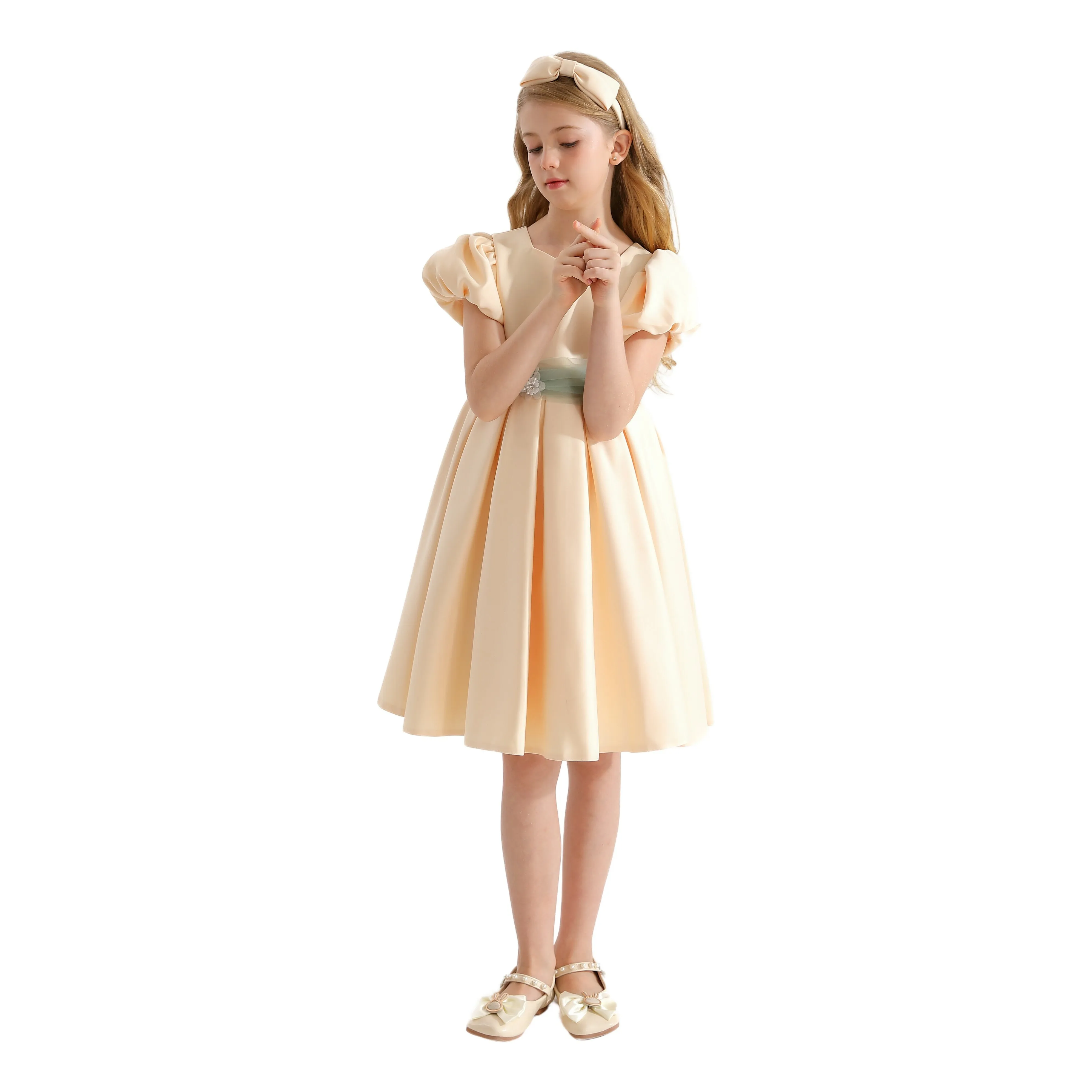 Ivory Easton Teacup Belt Dress