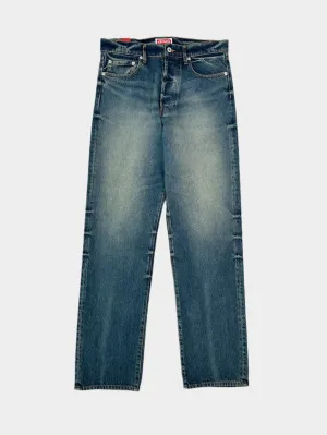 Jeans Medium Stone Asago Straight Fit
