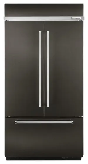 Kitchenaid KBFN506EBS 20.8 Cu. Ft. 36" Width Built In Stainless Steel French Door Refrigerator With Platinum Interior Design - Black Stainless