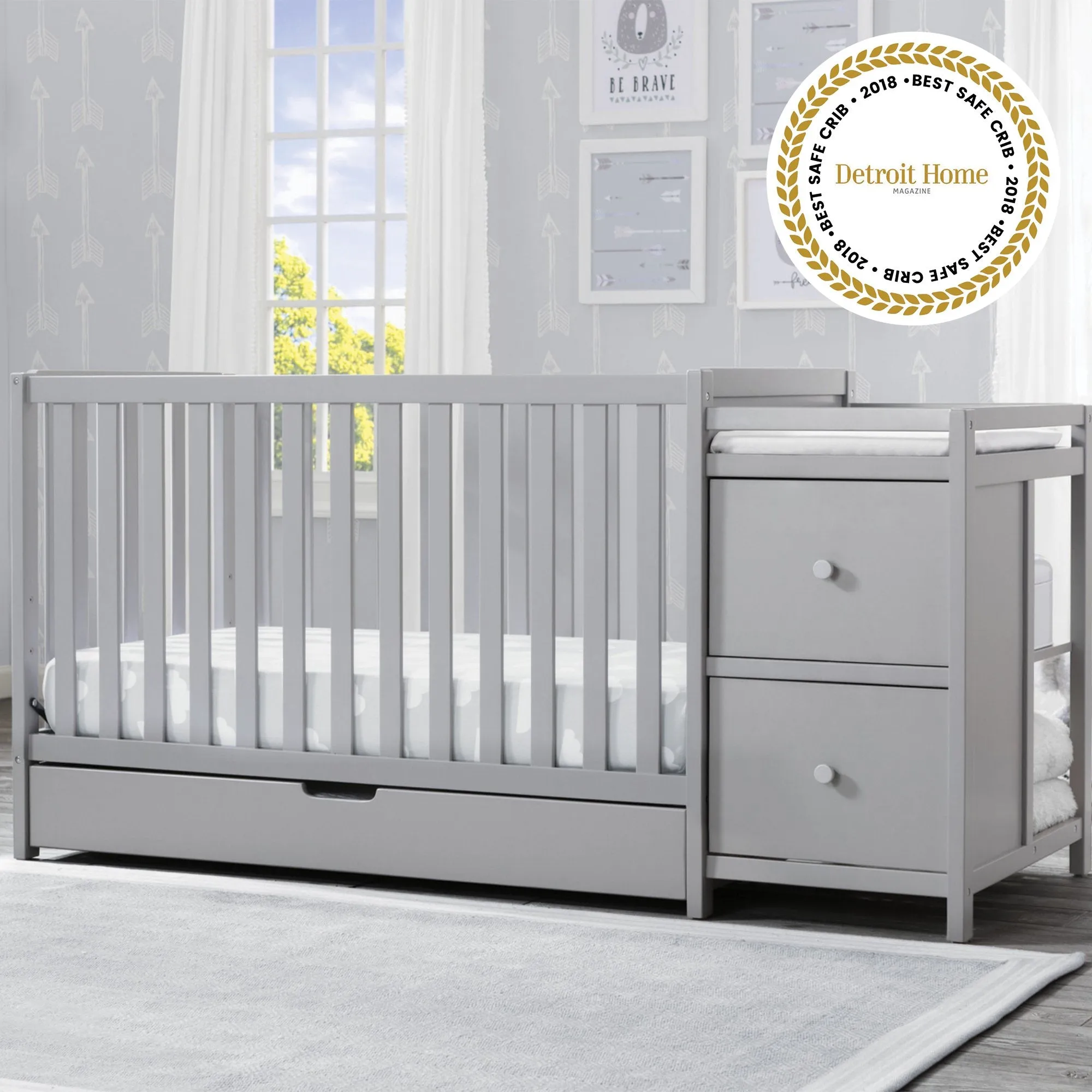 Luna Convertible Crib N Changer with Under Drawer