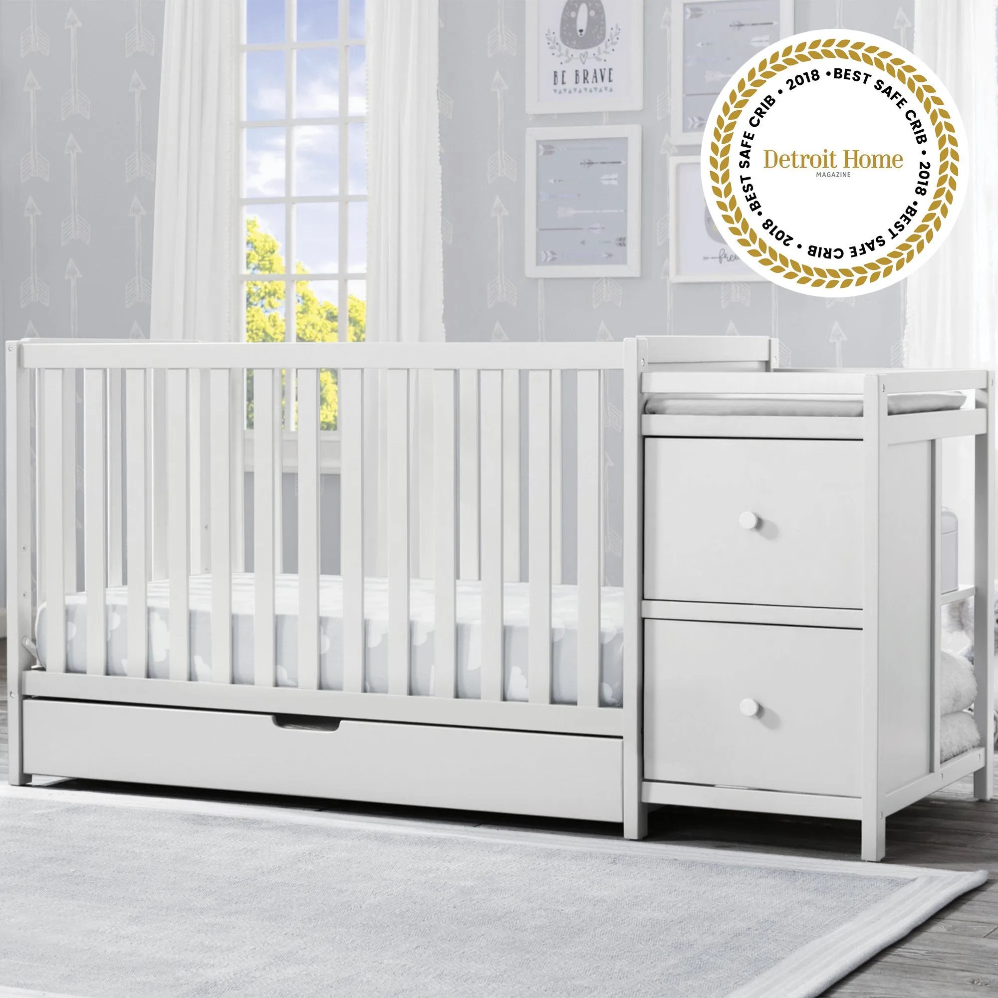 Luna Convertible Crib N Changer with Under Drawer