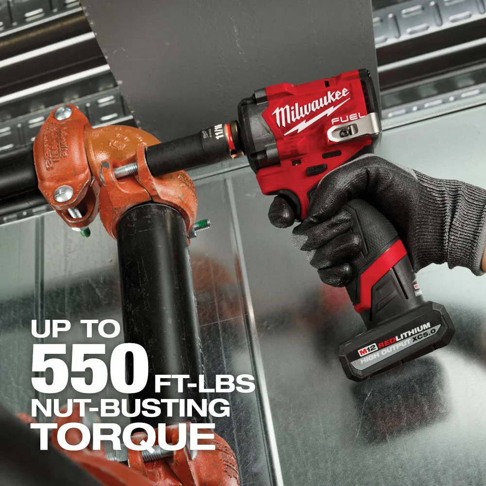 Milwaukee 2563P-20 M12 FUEL 12V 1/2" Impact Wrench w/ Pin Detent - Bare Tool