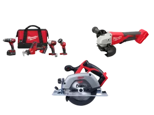 Milwaukee 2695-24C M18 18V 4 Tool Cordless Combo Kit w/ Circular Saw and Grinder