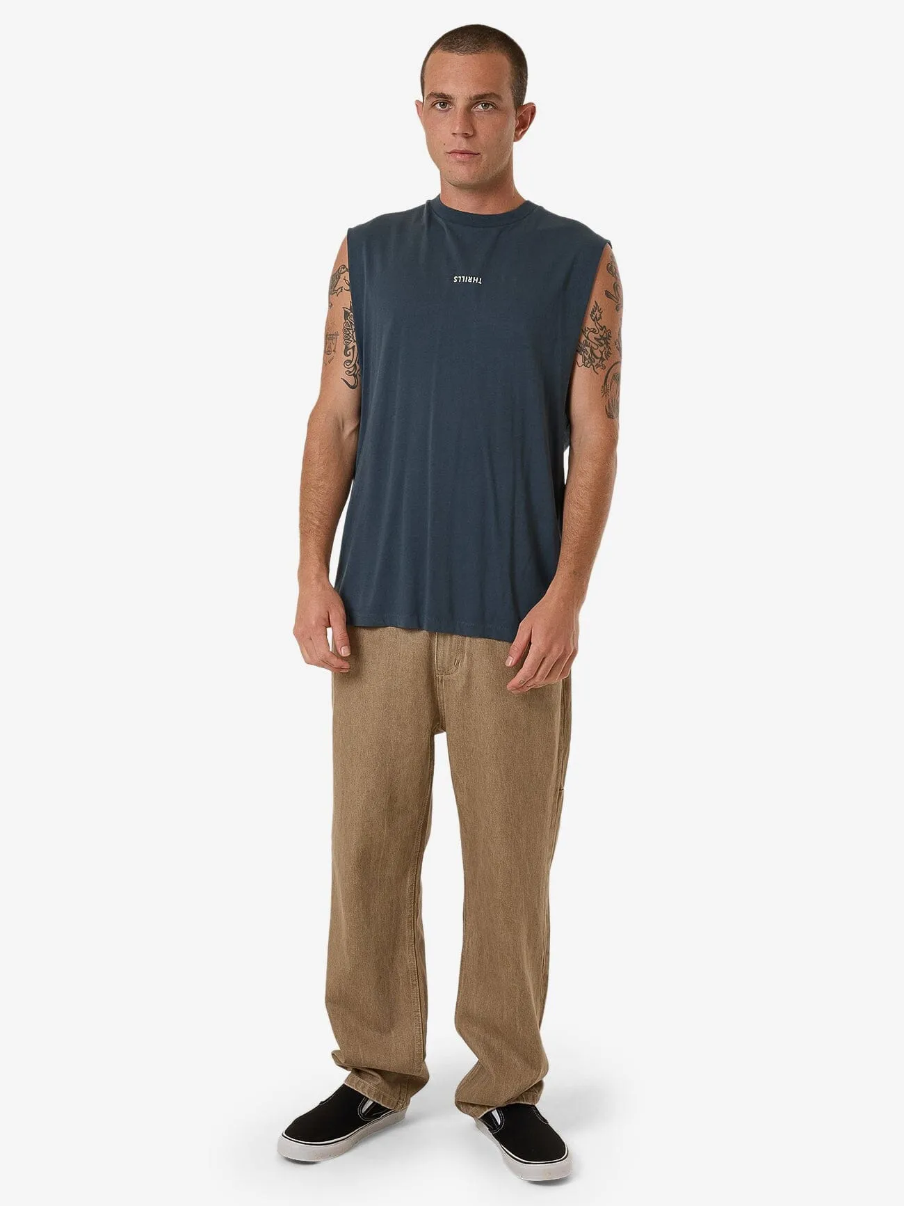 Minimal Thrills Merch Fit Muscle Tee - Dark Slate