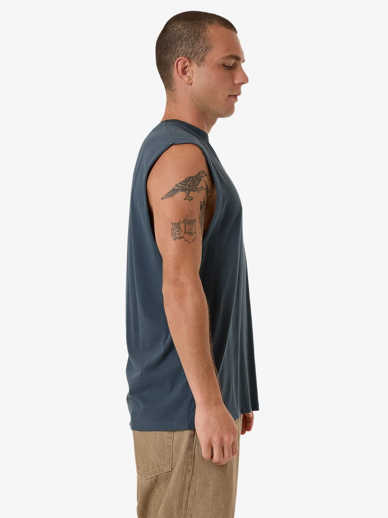 Minimal Thrills Merch Fit Muscle Tee - Dark Slate