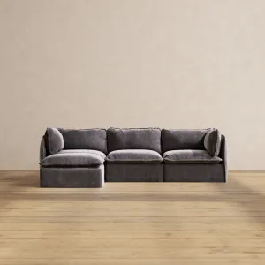 Modular Performance 3-Seater Sectional in Cinder | Deluxe Blend