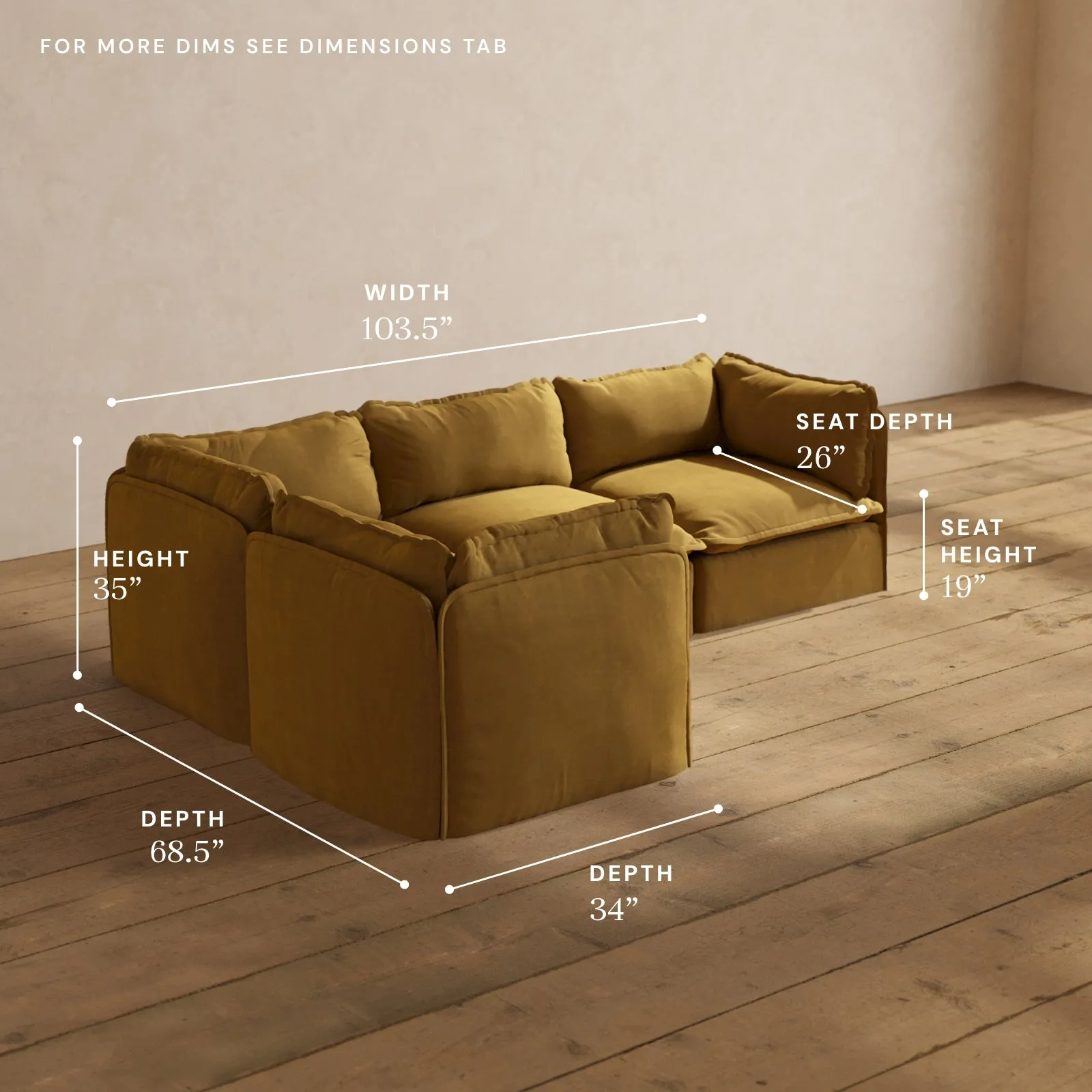 Modular Performance 4-Seater Corner Sectional in Toffee | Deluxe Blend