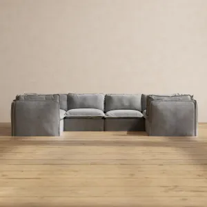 Modular Performance 6-Seater U-Sectional in Ash | Deluxe Blend