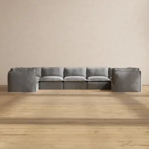 Modular Performance 7-Seater U-Sectional in Ash | Deluxe Blend