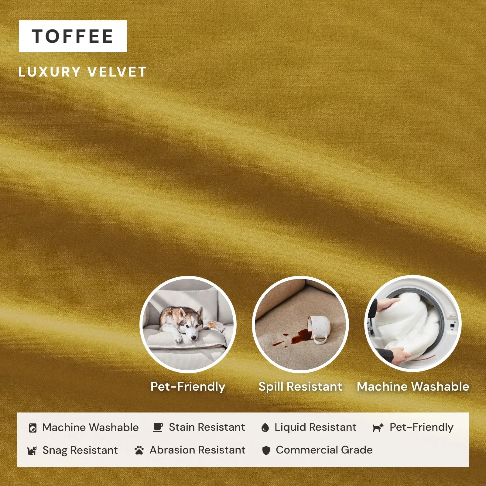 Modular Performance 8-Seater Open-Ends U-Sectional in Toffee | Deluxe Blend
