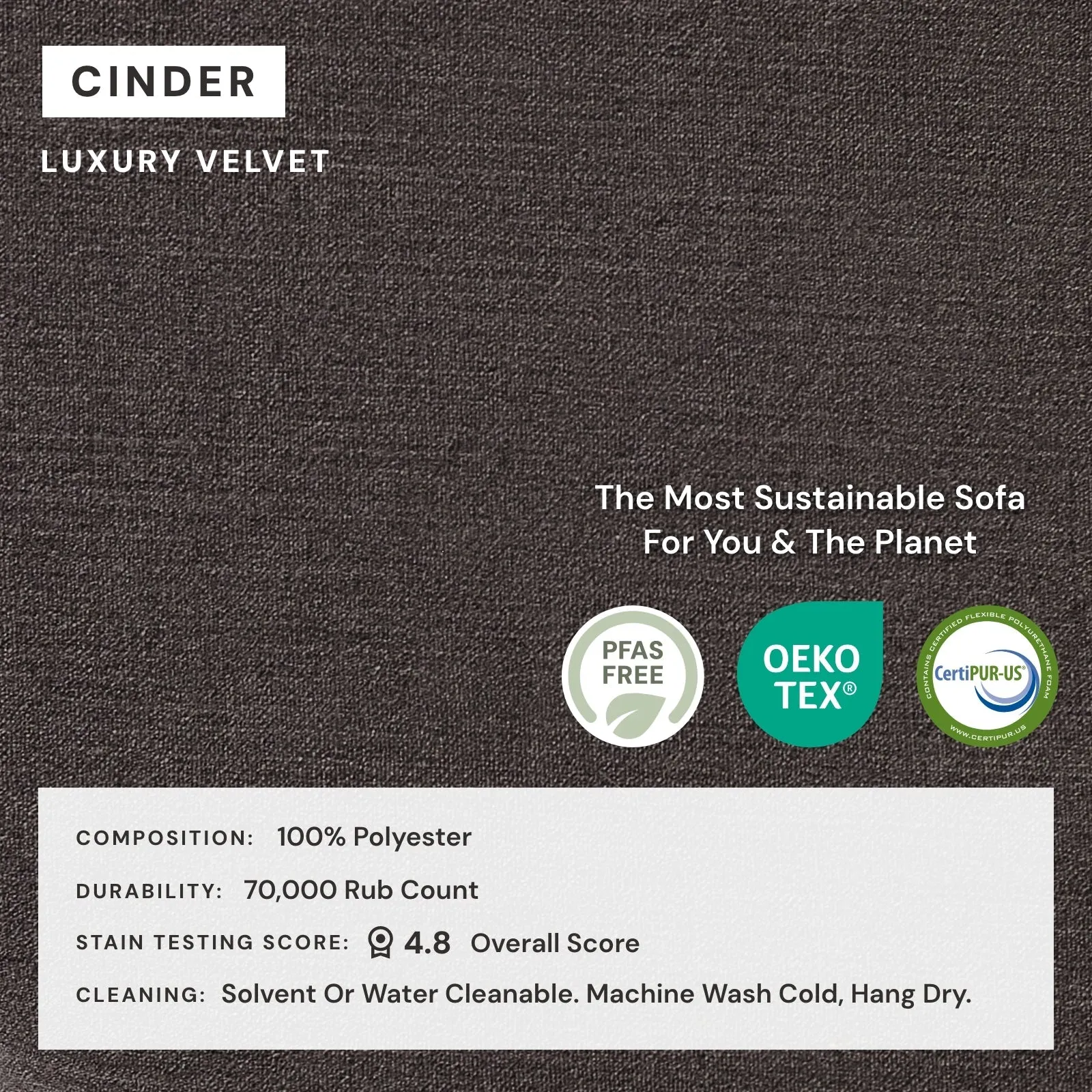 Modular Performance 8-Seater U-Sectional in Cinder | Deluxe Blend