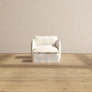 Modular Performance Armchair & Ottoman in Mousse | Deluxe Blend