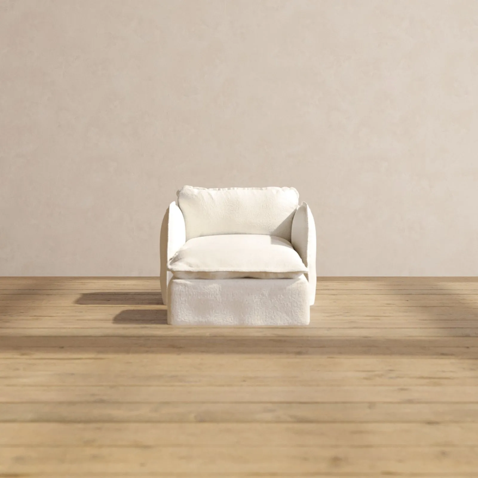 Modular Performance Armchair & Ottoman in Mousse | Deluxe Blend