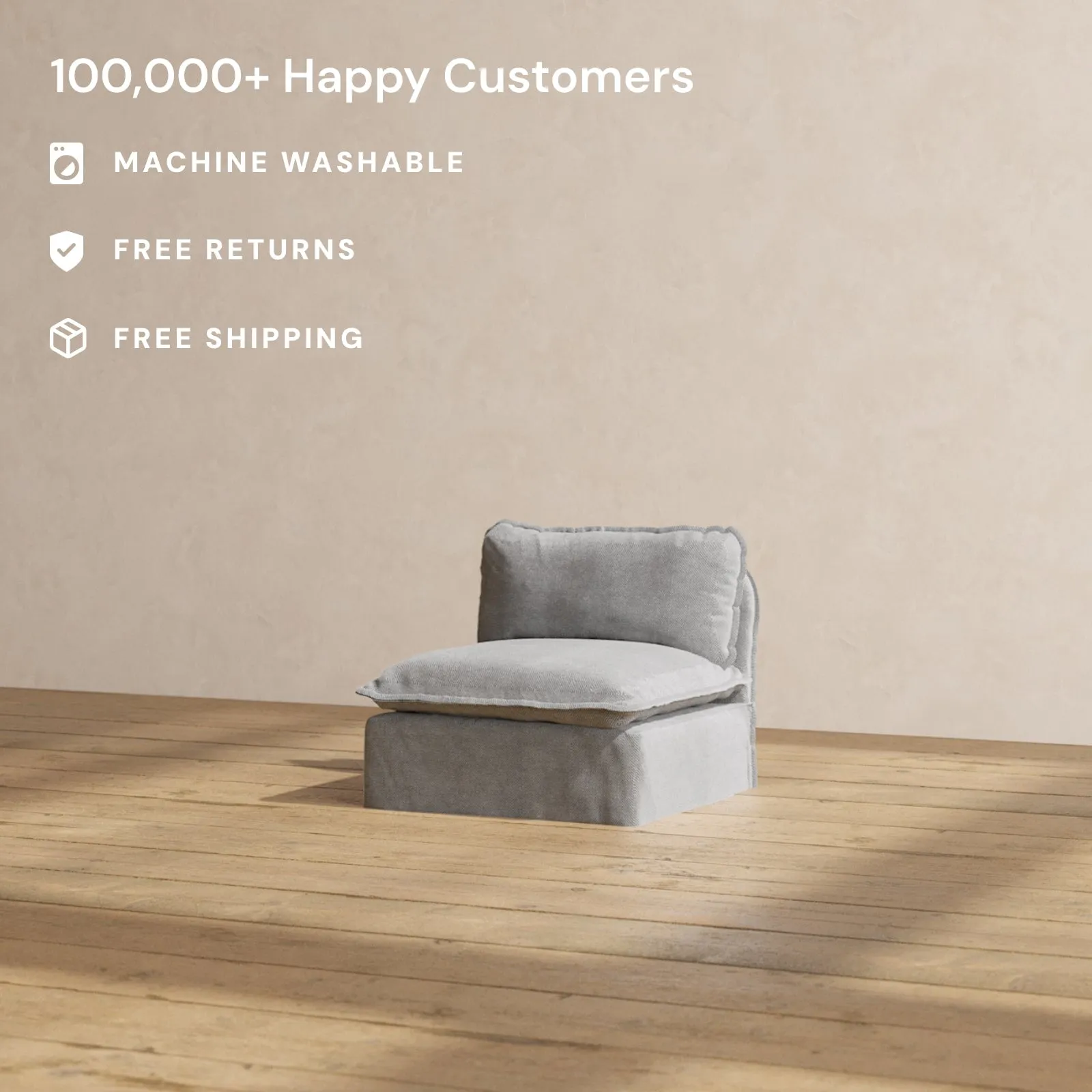 Modular Performance Armless Chair in Ash | Deluxe Blend