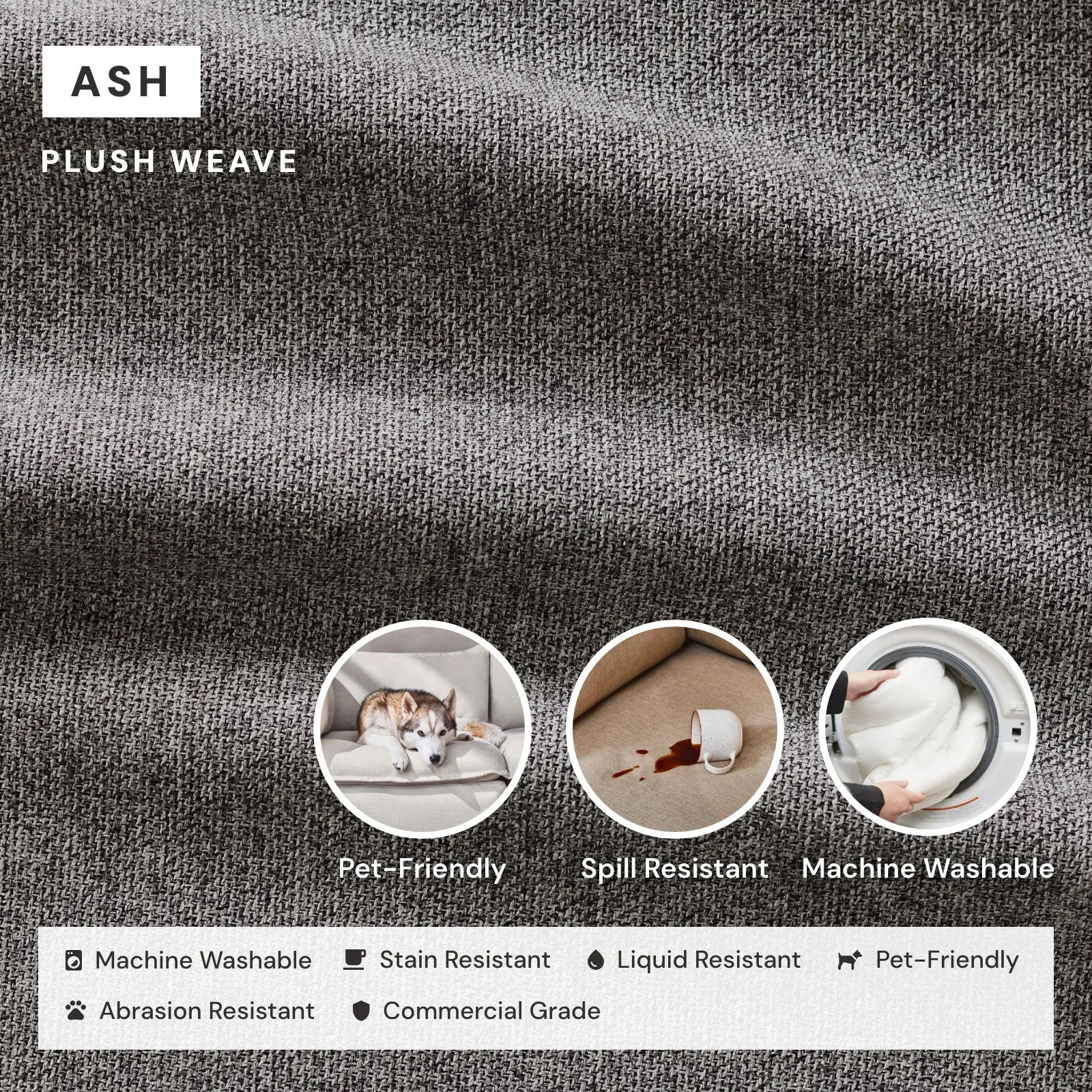 Modular Performance Armless Chair in Ash | Deluxe Blend