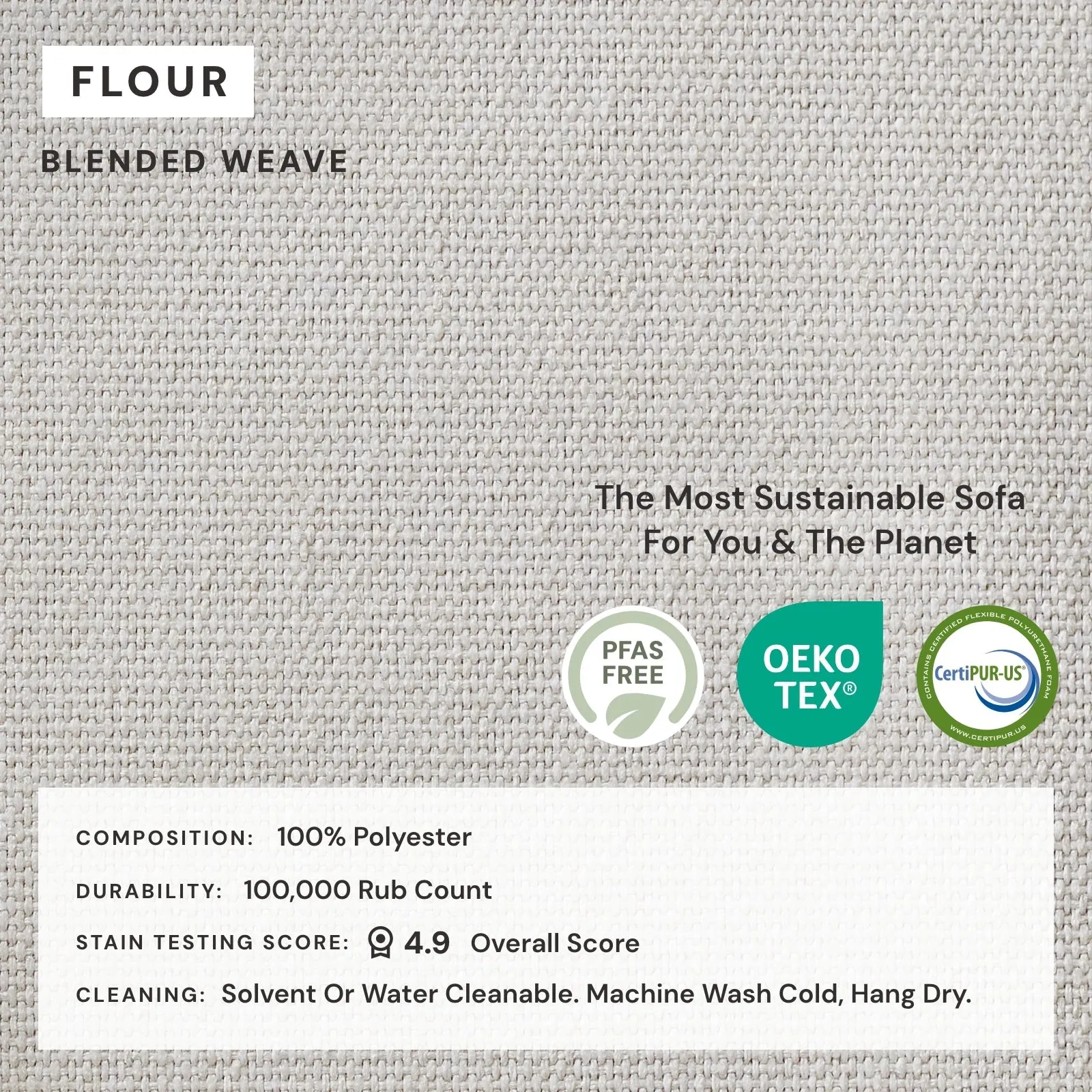 Modular Performance Chaise Armchair in Flour | Deluxe Blend