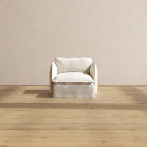 Modular Performance Chaise Armchair in Flour | Deluxe Blend