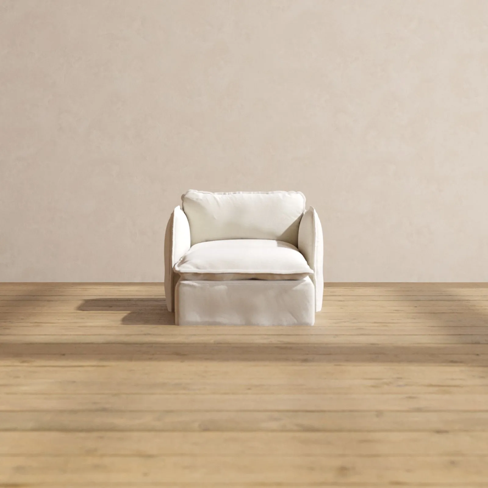Modular Performance Chaise Armchair in Flour | Deluxe Blend
