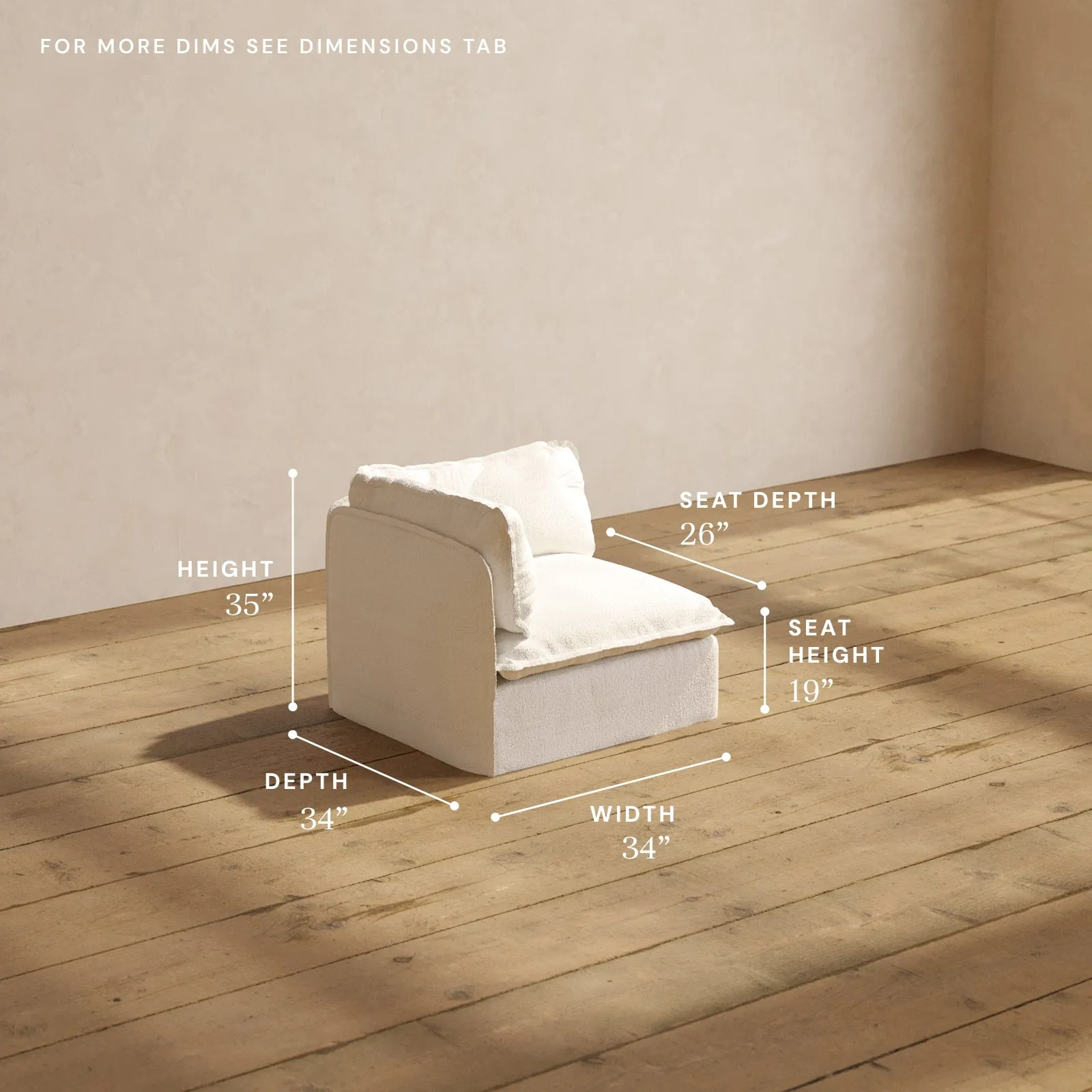 Modular Performance End Chair in Mousse | Deluxe Blend