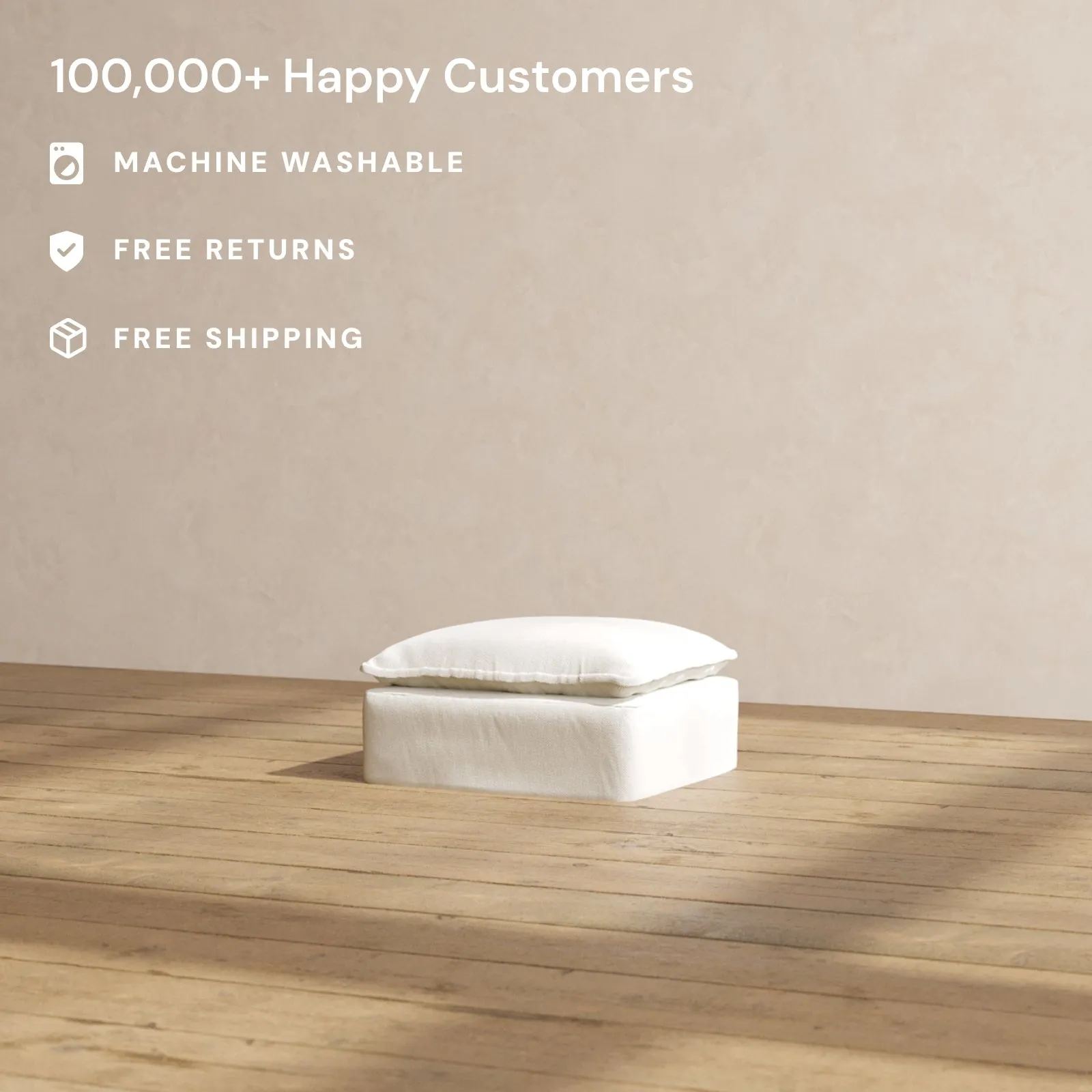 Modular Performance Ottoman in Eggshell | Deluxe Blend