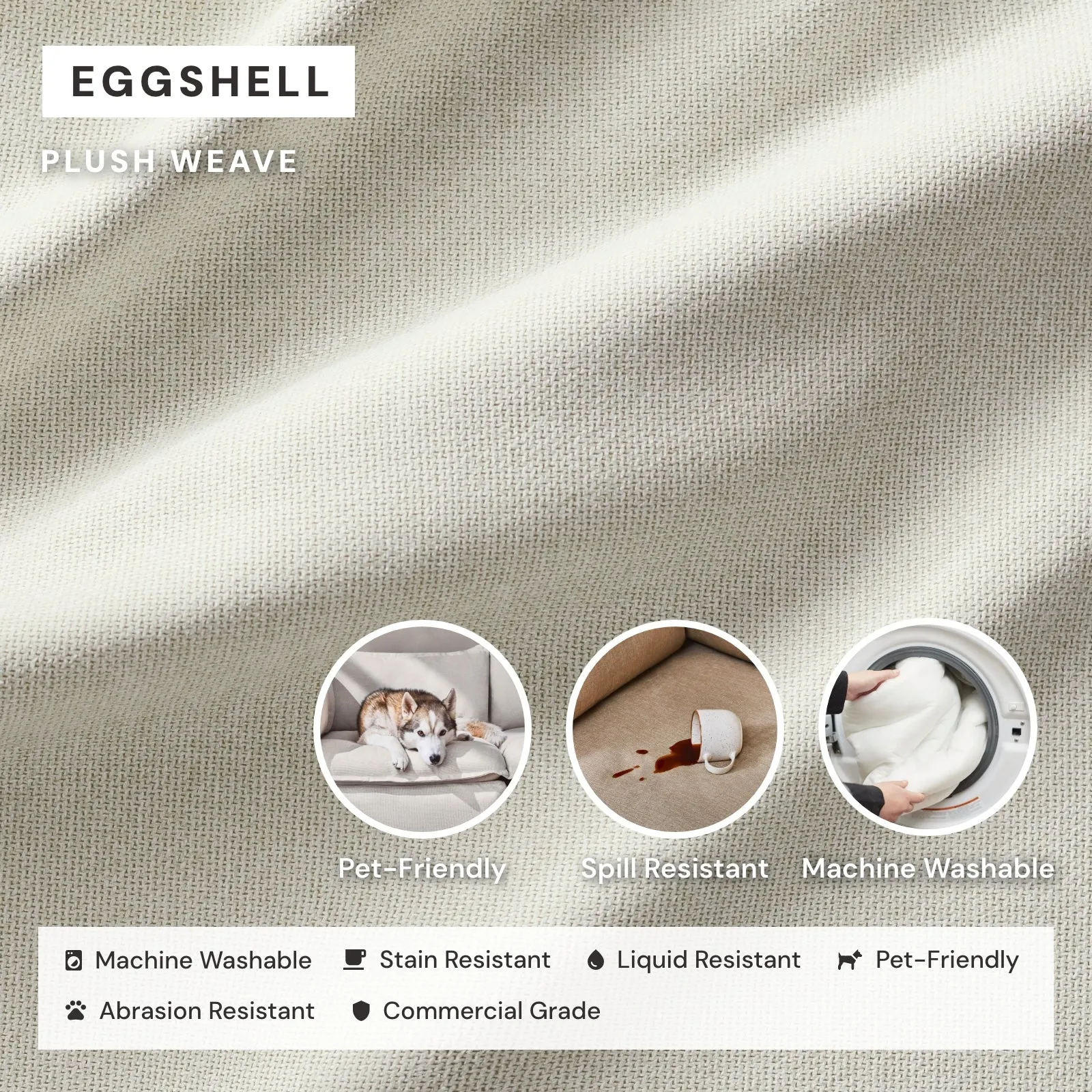 Modular Performance Ottoman in Eggshell | Deluxe Blend