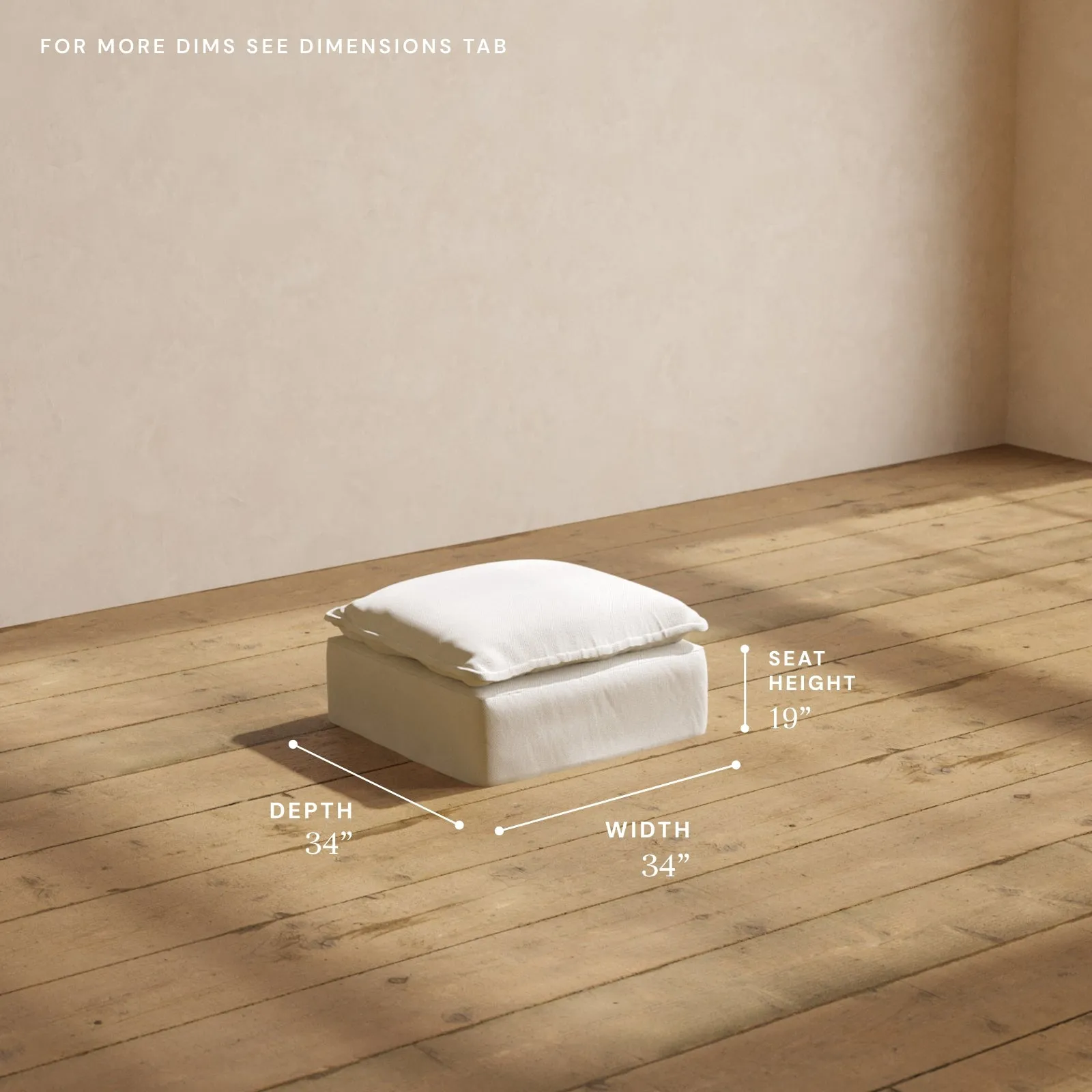 Modular Performance Ottoman in Eggshell | Deluxe Blend