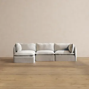 Modular Washable 3-Seater Sectional in Milk | Deluxe  Seat | Cloud Pillow