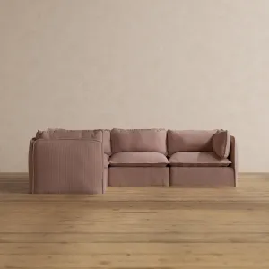 Modular Washable 4-Seater Corner Sectional in Sakura | Deluxe  Seat | Cloud Pillow