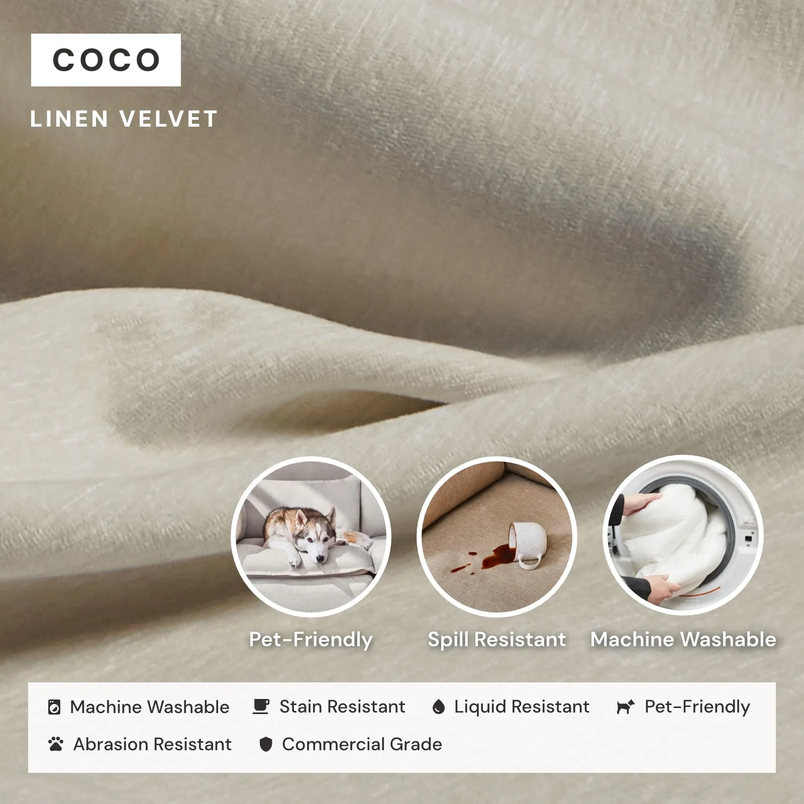 Modular Washable 4-Seater in Coco | Deluxe  Seat | Cloud Pillow