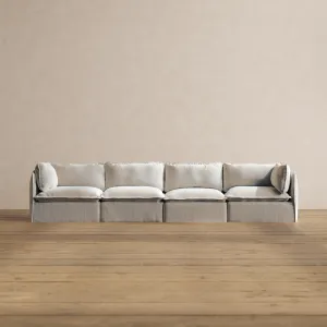 Modular Washable 4-Seater in Milk | Deluxe  Seat | Cloud Pillow