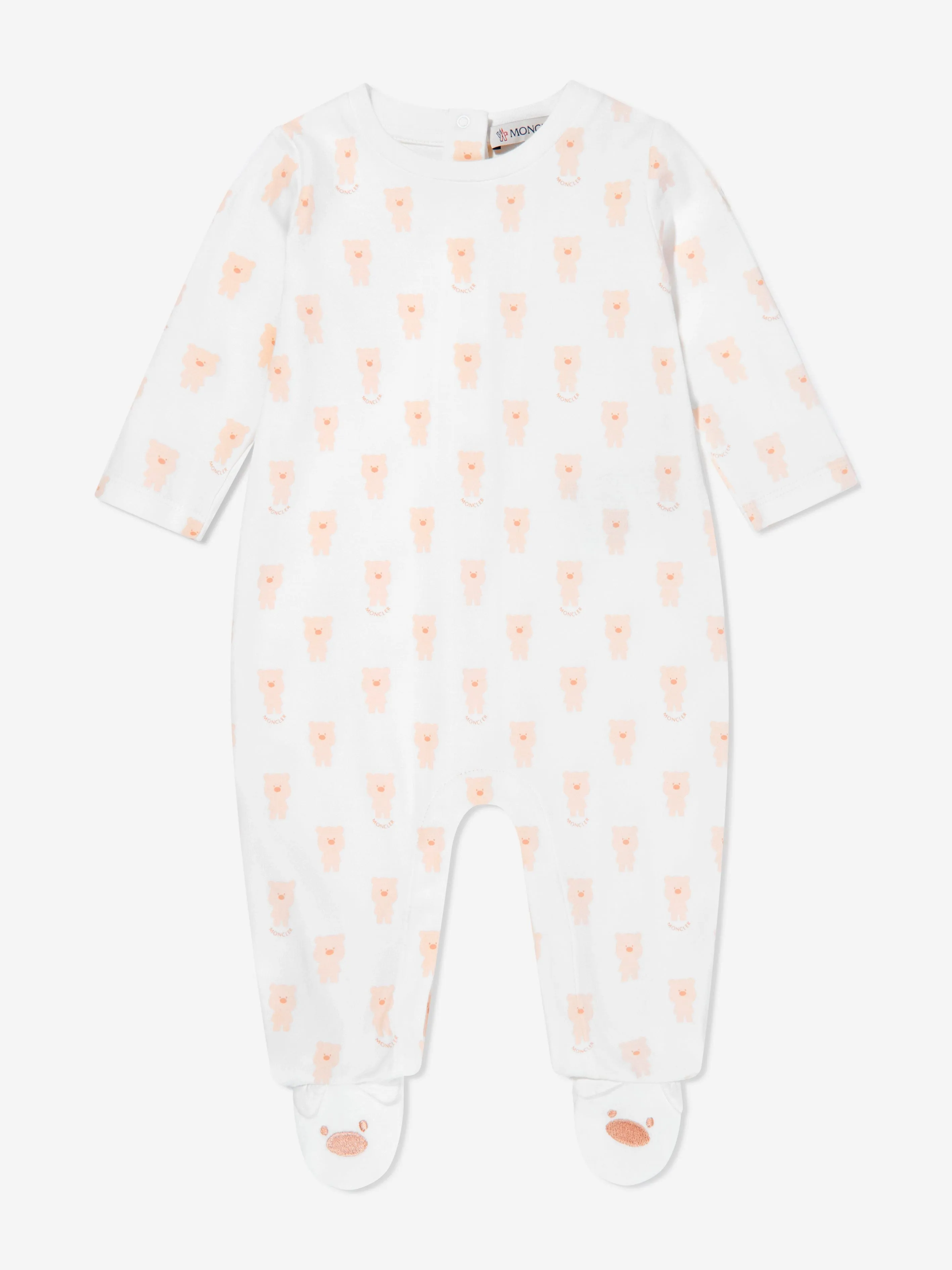 Moncler Enfant Baby Cotton Babygrow Set in White