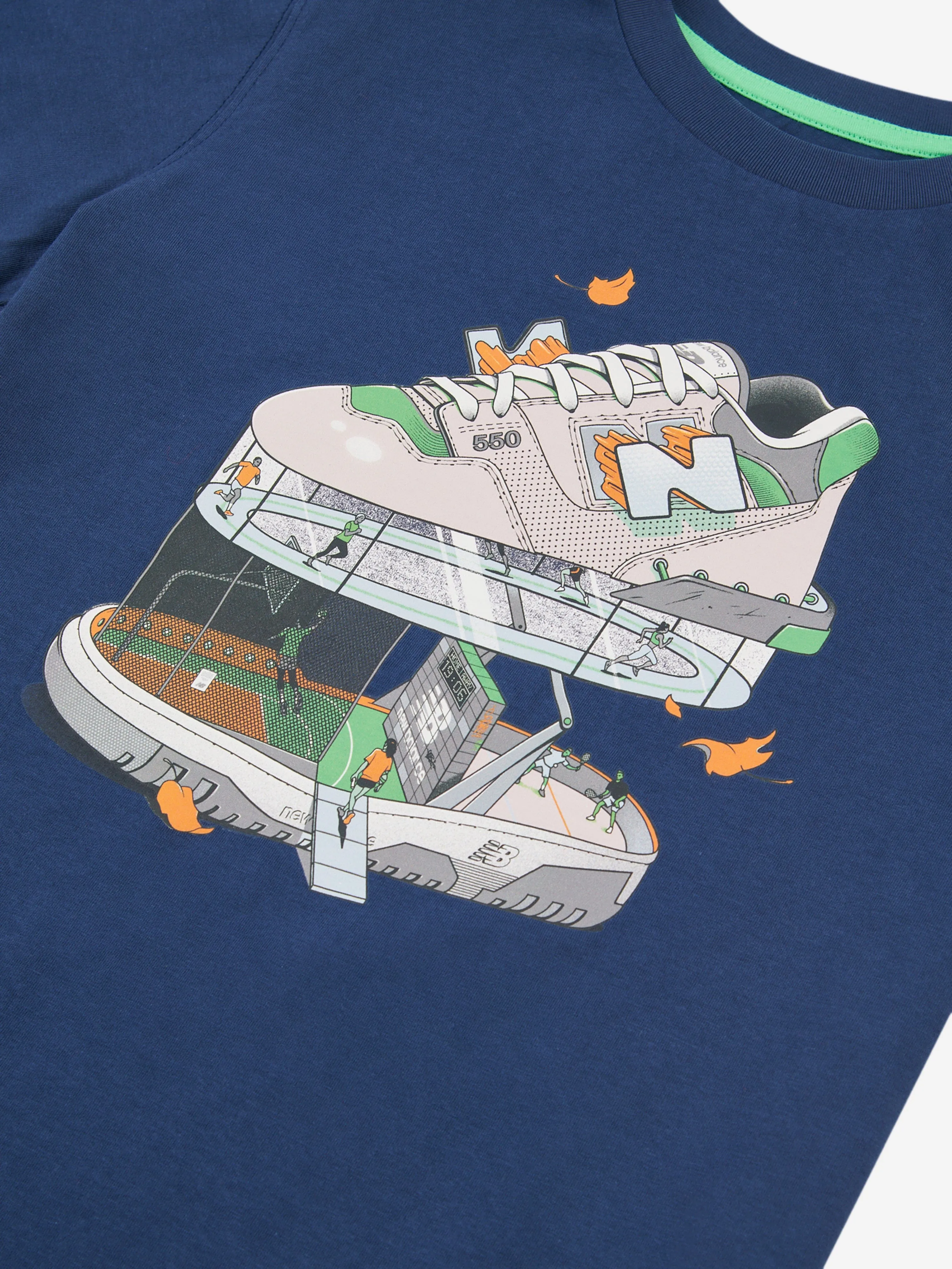 New Balance Boys Fitness Centre Illustrated Graphic T-Shirt in Navy