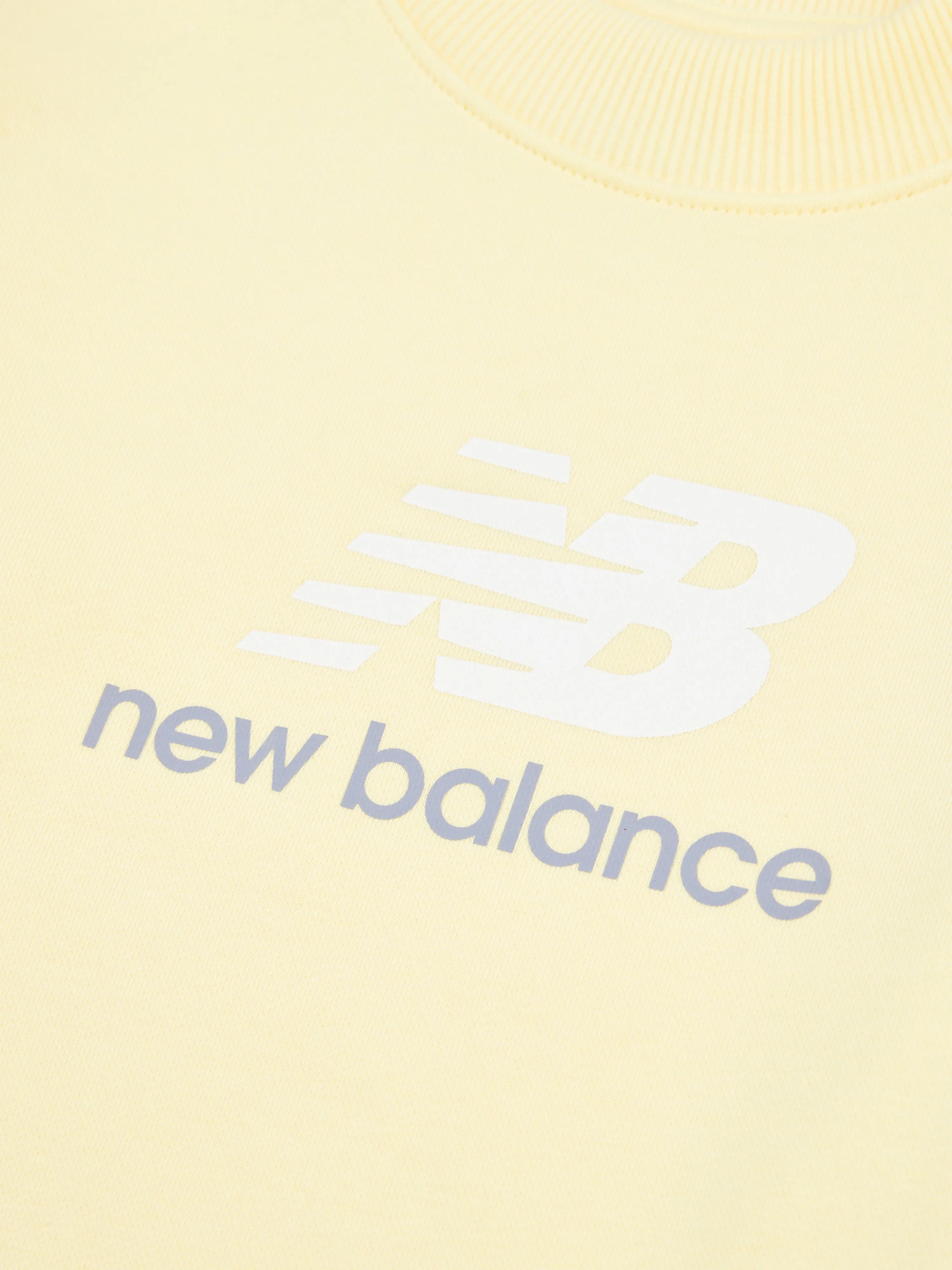 New Balance Girls French Terry Stacked Logo Sweatshirt in Yellow