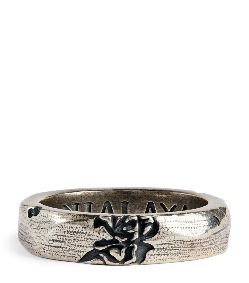 Nialaya Men's Carved Vintage Silver Ring