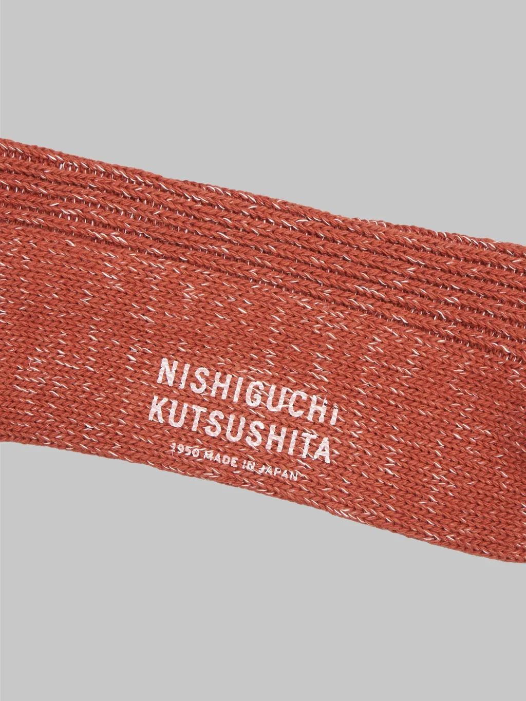 Nishiguchi Kutsushita Hemp Cotton Ribbed Socks Boston Brick