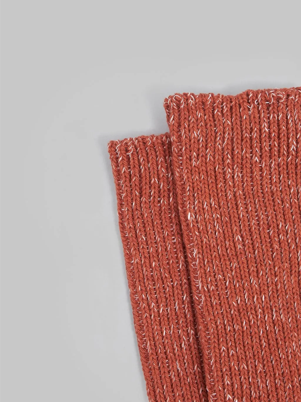 Nishiguchi Kutsushita Hemp Cotton Ribbed Socks Boston Brick