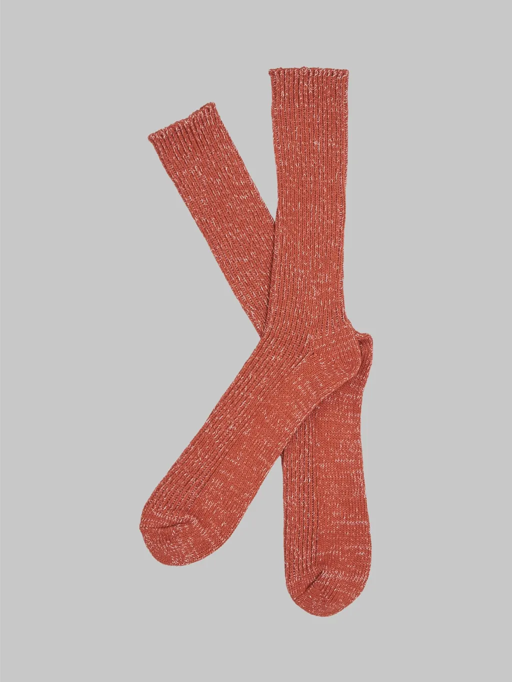 Nishiguchi Kutsushita Hemp Cotton Ribbed Socks Boston Brick