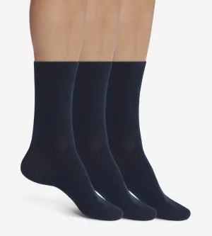 Pack of 3 Pairs of Dim Navy Cotton Comfort Men's Socks