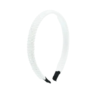 Pearl Lined Rhinestone Banded Headband