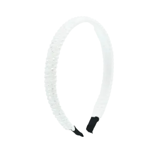 Pearl Lined Rhinestone Banded Headband