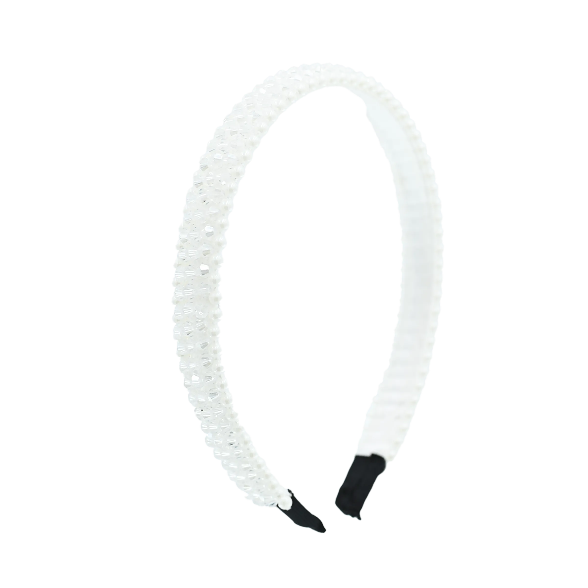 Pearl Lined Rhinestone Banded Headband