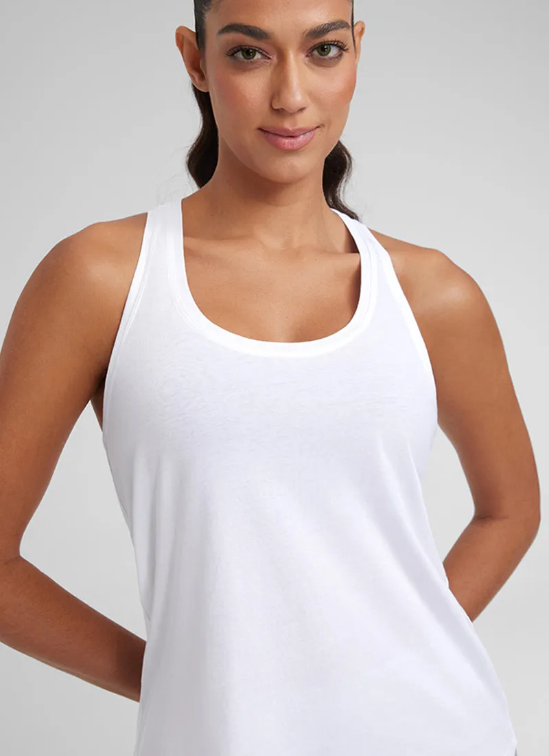 Pima Cotton Hip-Length Tank Racerback