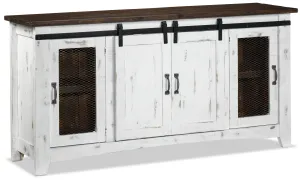 Pueblo 67" TV Stand - Weathered White