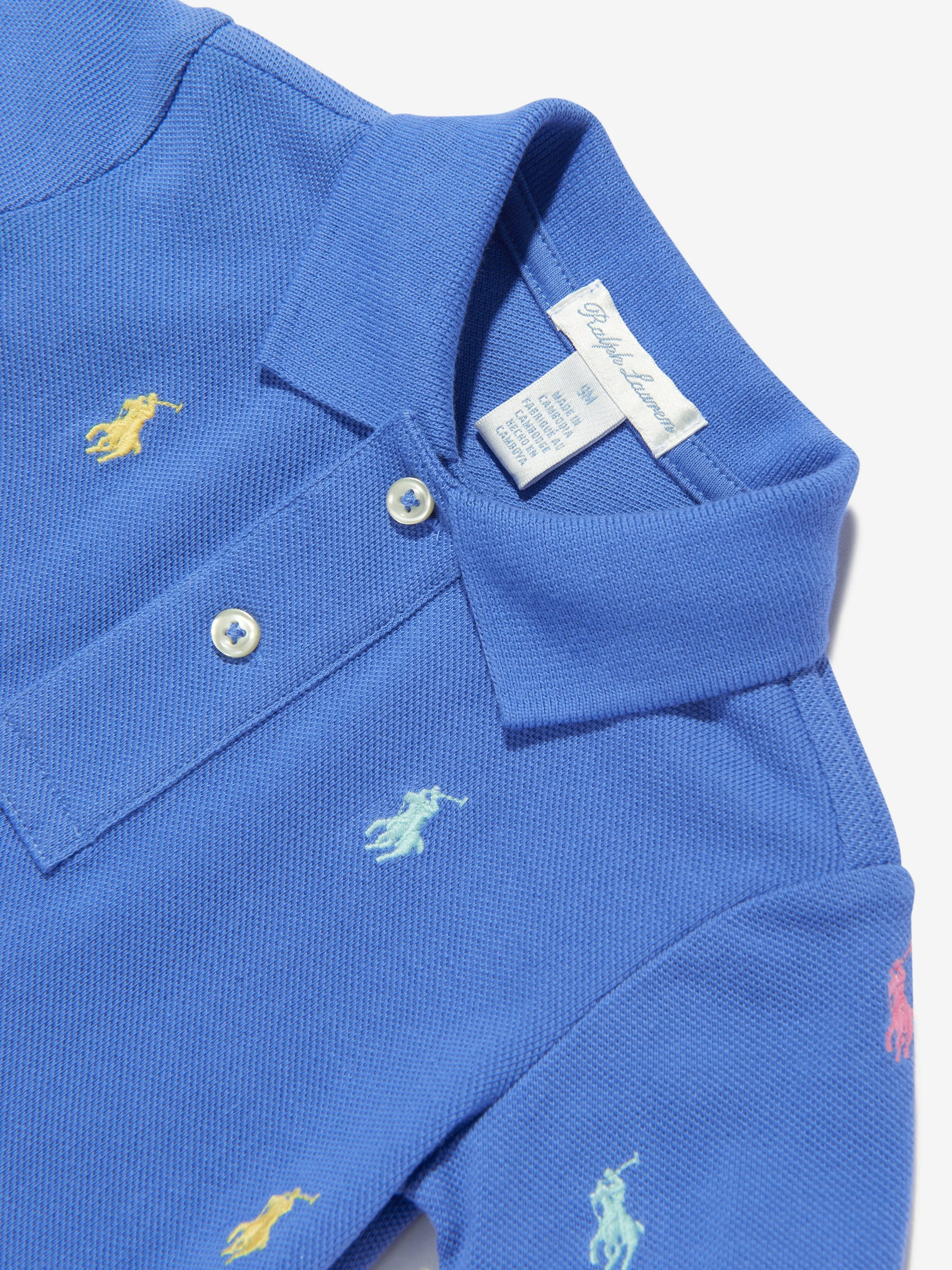Ralph Lauren Baby Boys Logo Polo Shirt in Blue