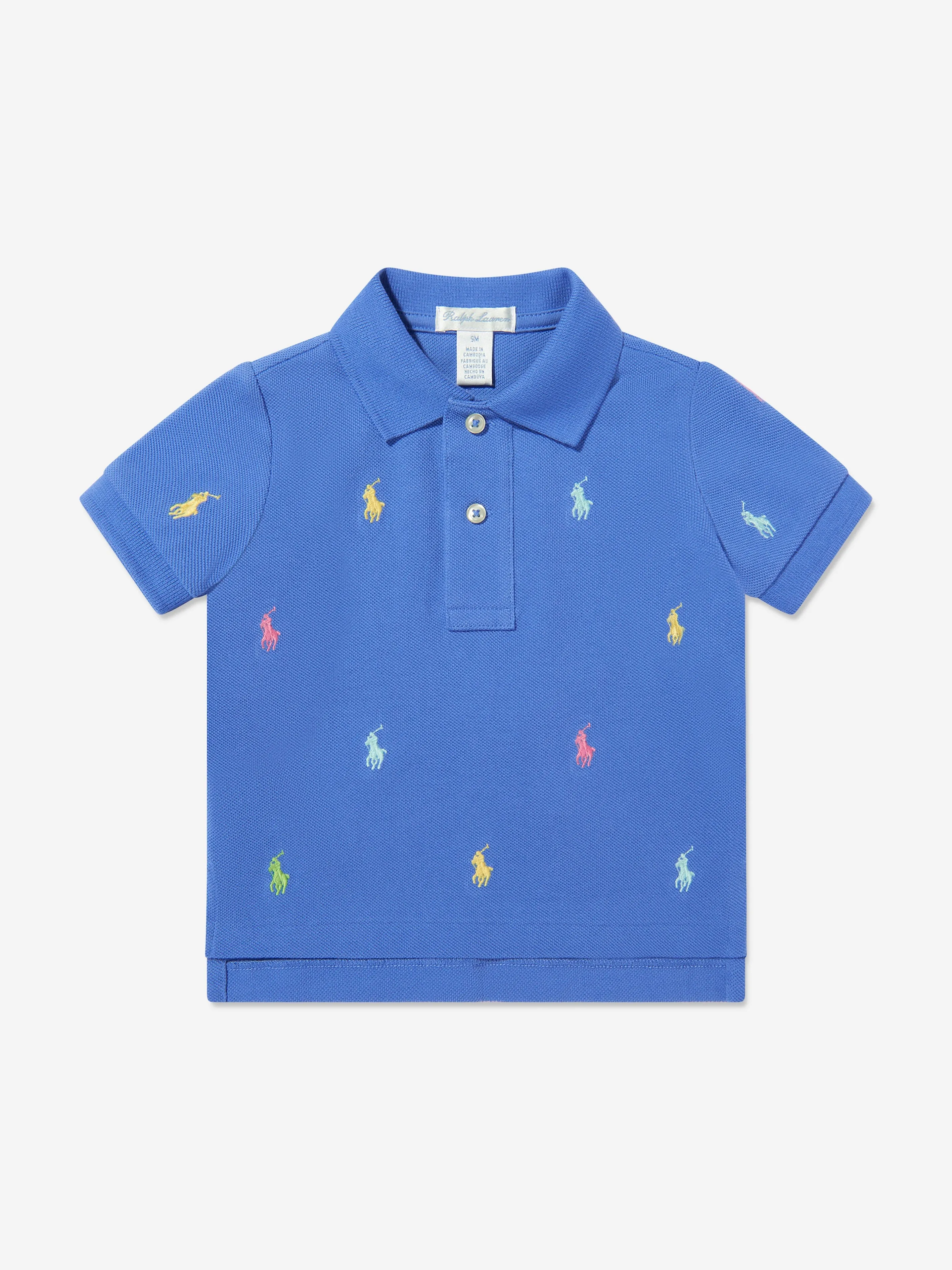 Ralph Lauren Baby Boys Logo Polo Shirt in Blue