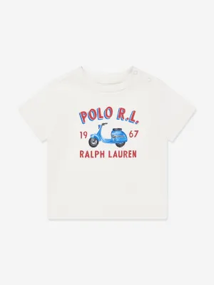 Ralph Lauren Baby Boys Moped T-Shirt in White