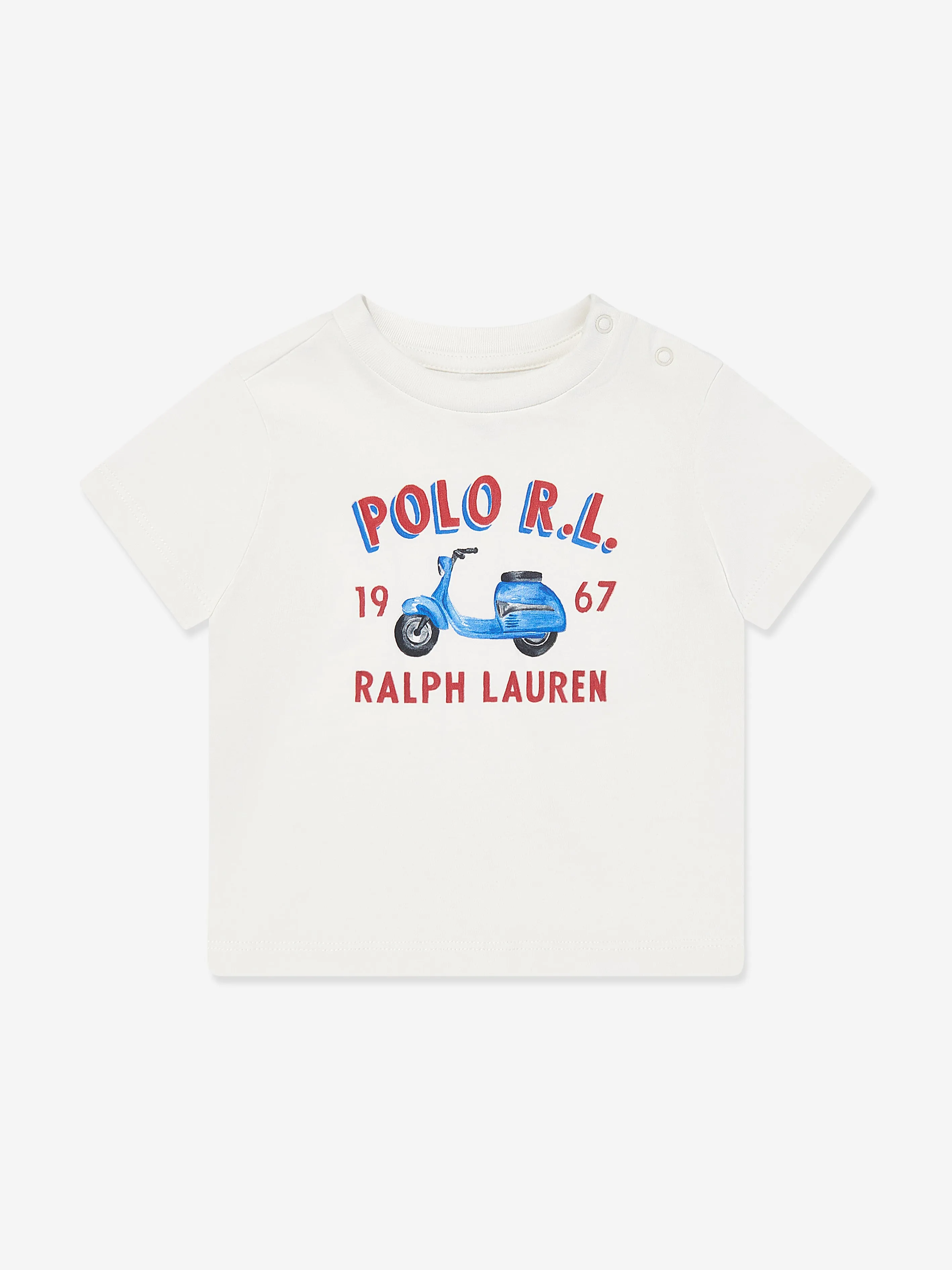 Ralph Lauren Baby Boys Moped T-Shirt in White